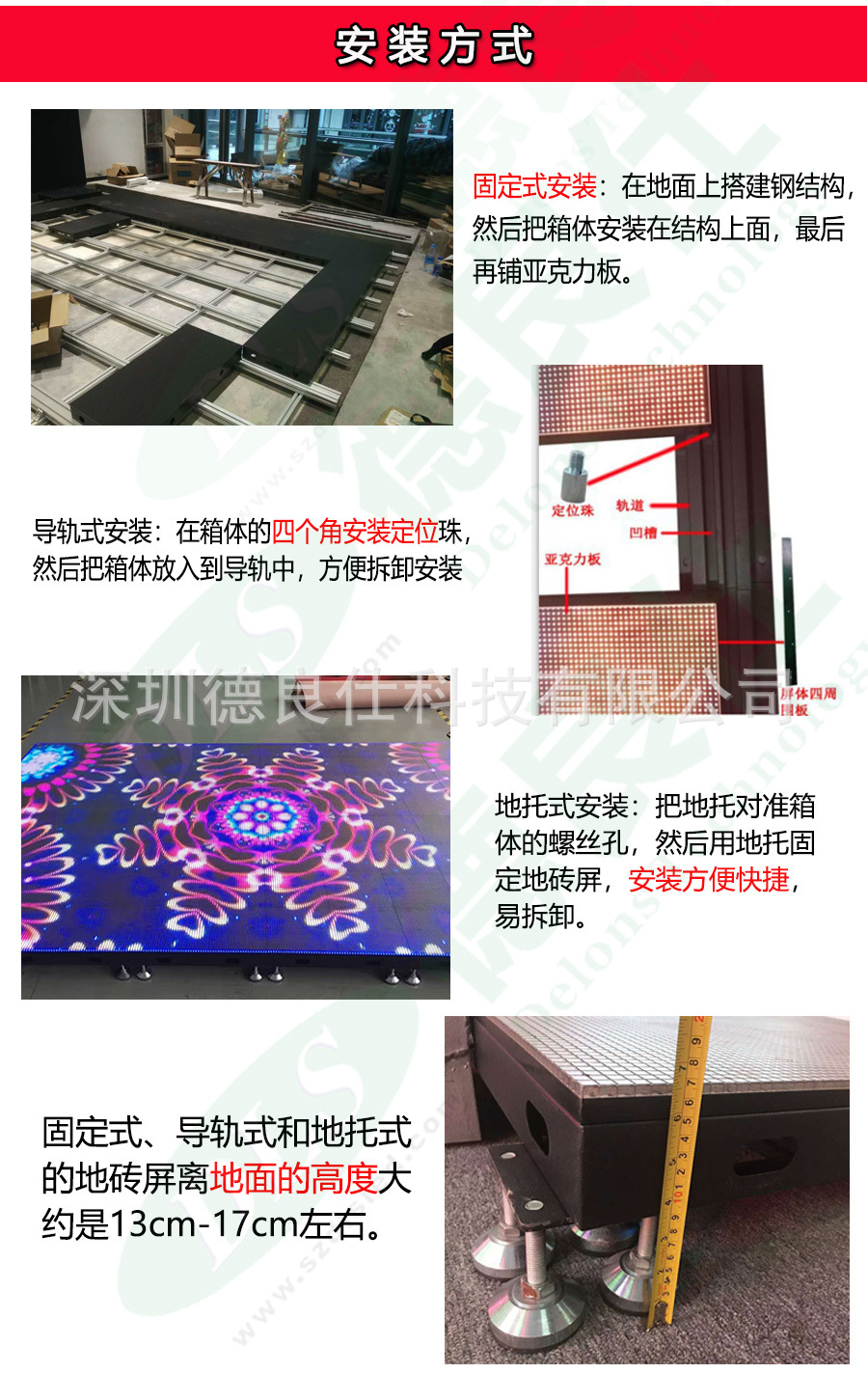 外貿(mào)美國地圖P3.91互動LED地磚墻面顯示屏 (圖3)